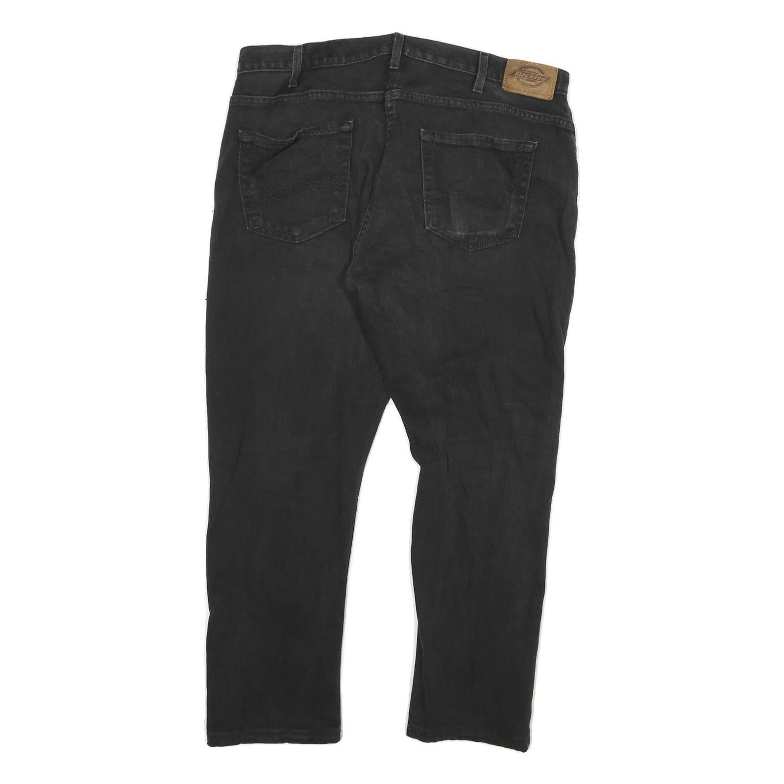 DICKIES Mens Jeans Black Slim Skinny Denim W36 L26 Zip Cotton Blend