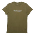 JACK WILLS Mens Green Cotton Blend T-Shirt XS Short Sleeve Crew Neck Logo Print