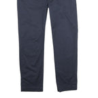 WOOLRICH Womens Cotton Blend Navy Regular Leg Trousers W28 L28 Zip Closure