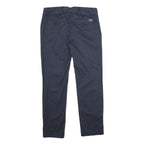 WOOLRICH Womens Cotton Blend Navy Regular Leg Trousers W28 L28 Zip Closure