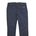 WOOLRICH Womens Cotton Blend Navy Regular Leg Trousers W28 L28 Zip Closure