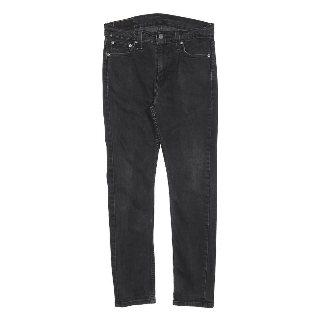 LEVI'S 510 Mens Slim Black Denim Jeans W30 L27 Zip Cotton Blend