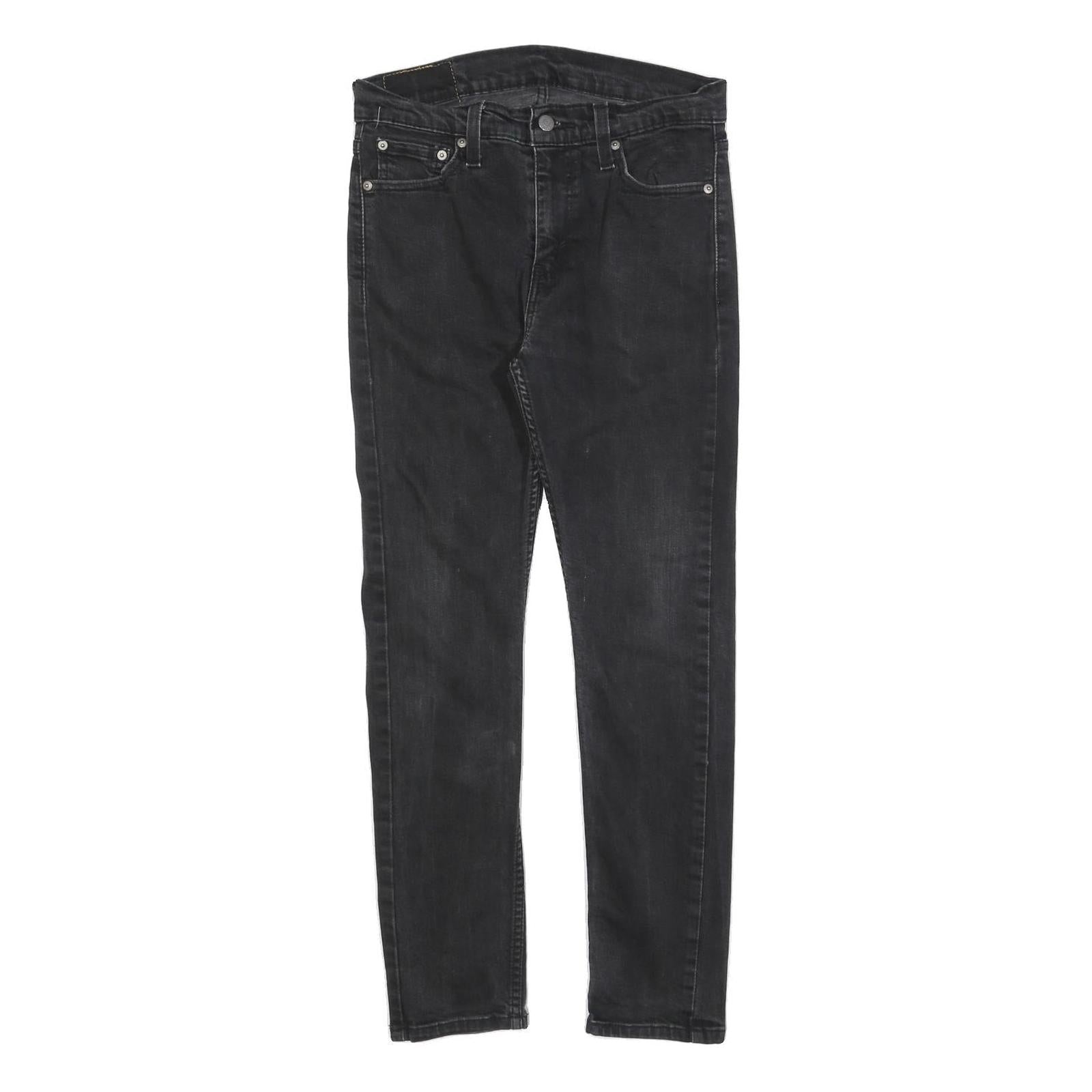 LEVI'S 510 Mens Slim Black Denim Jeans W30 L27 Zip Cotton Blend