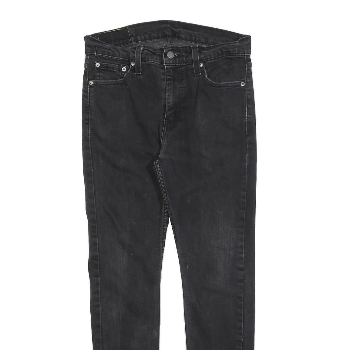LEVI'S 510 Mens Slim Black Denim Jeans W30 L27 Zip Cotton Blend