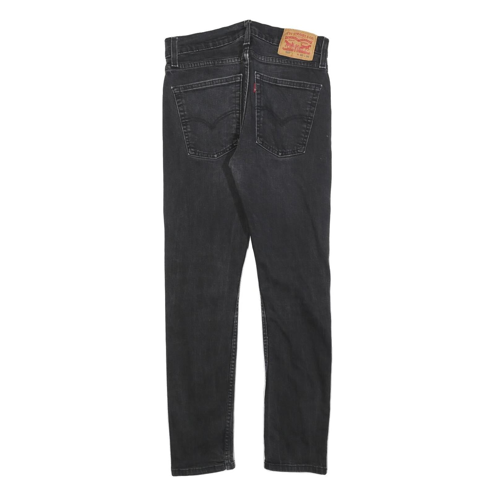LEVI'S 510 Mens Slim Black Denim Jeans W30 L27 Zip Cotton Blend