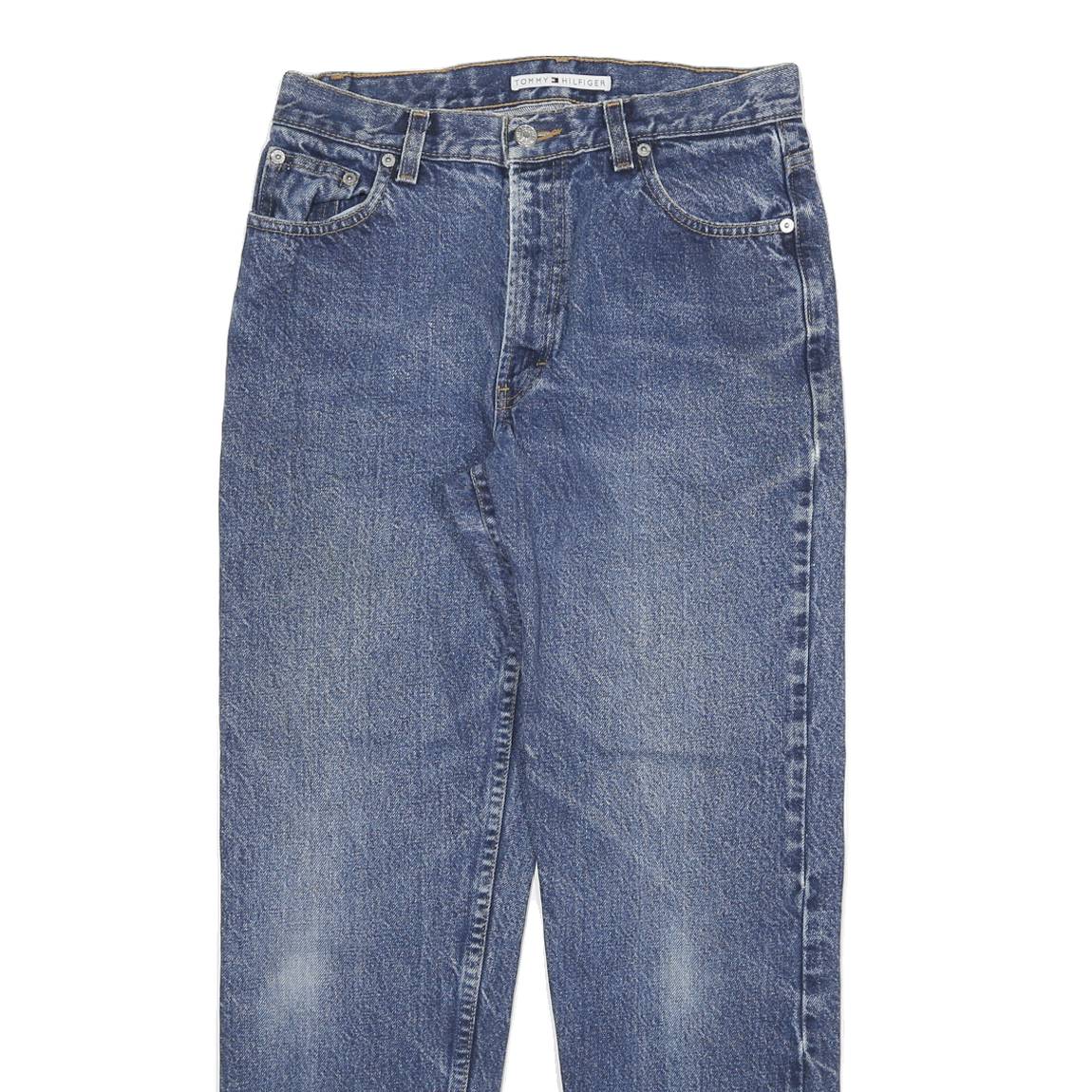 TOMMY HILFIGER Womens Relaxed Jeans Blue Denim W28 L28 Classic Cotton Zip