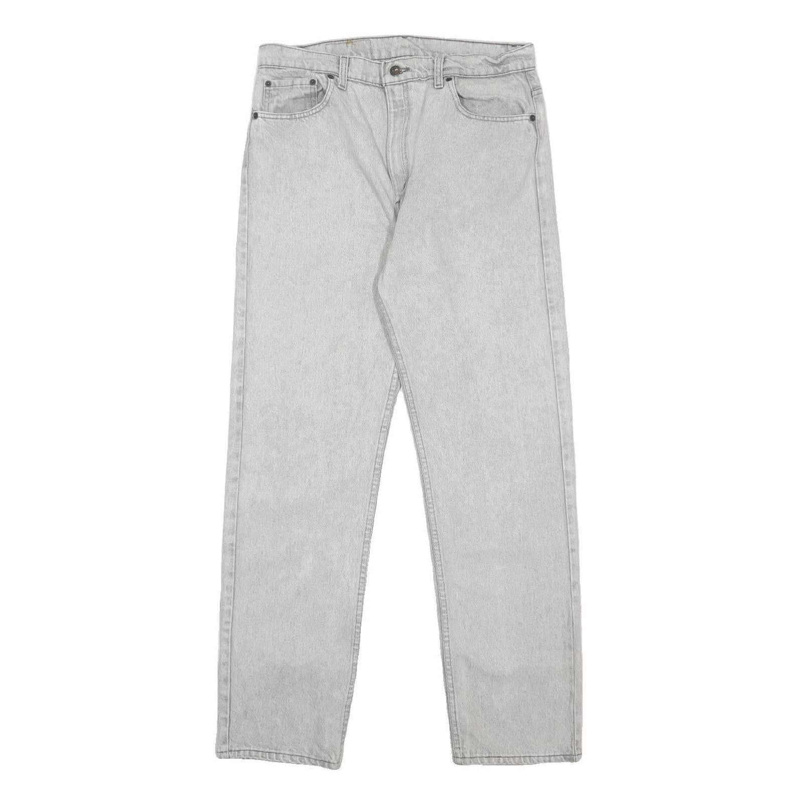LEVI'S Mens Regular Fit Grey Denim Jeans W32 L32 Classic Cotton Zip Button