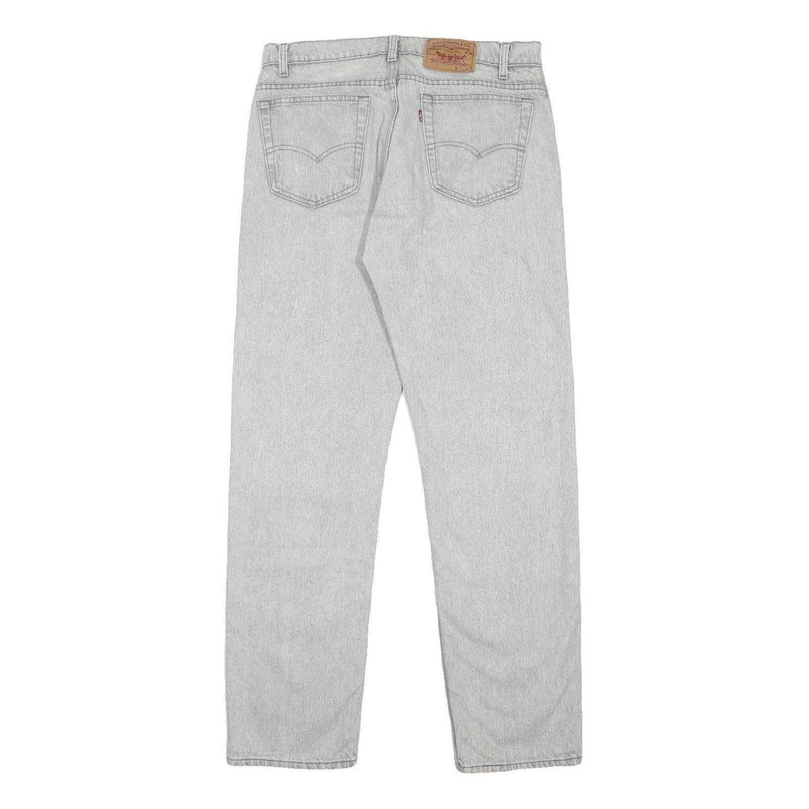 LEVI'S Mens Regular Fit Grey Denim Jeans W32 L32 Classic Cotton Zip Button
