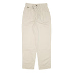 FANTY Womens Cotton Blend Cream Relaxed Straight Trousers W27 L29 Casual Wear