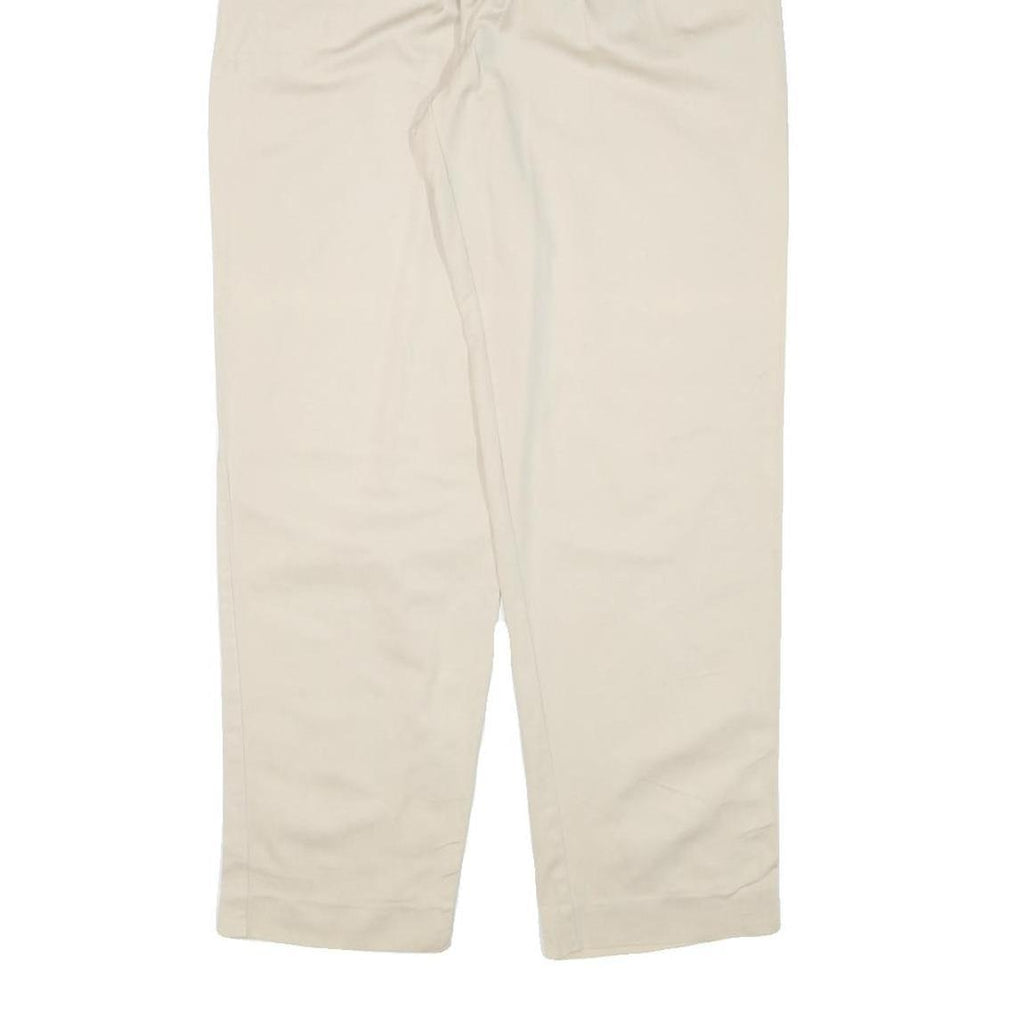 FANTY Womens Cotton Blend Cream Relaxed Straight Trousers W27 L29 Casual Wear