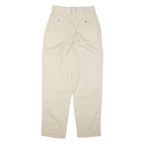 FANTY Womens Cotton Blend Cream Relaxed Straight Trousers W27 L29 Casual Wear