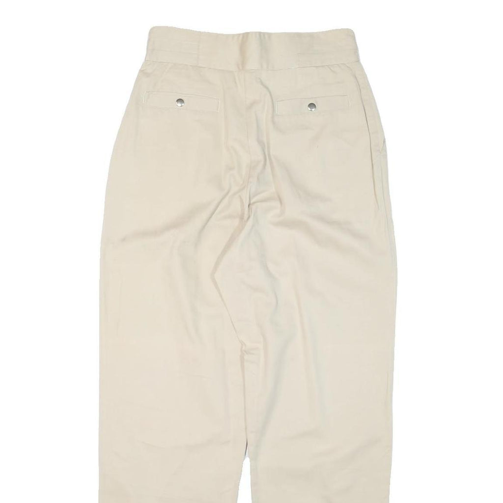 FANTY Womens Cotton Blend Cream Relaxed Straight Trousers W27 L29 Casual Wear