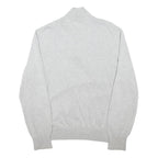 TOMMY HILFIGER Mens Grey Cotton Blend Patterned Pullover Jumper M Stripe Collar