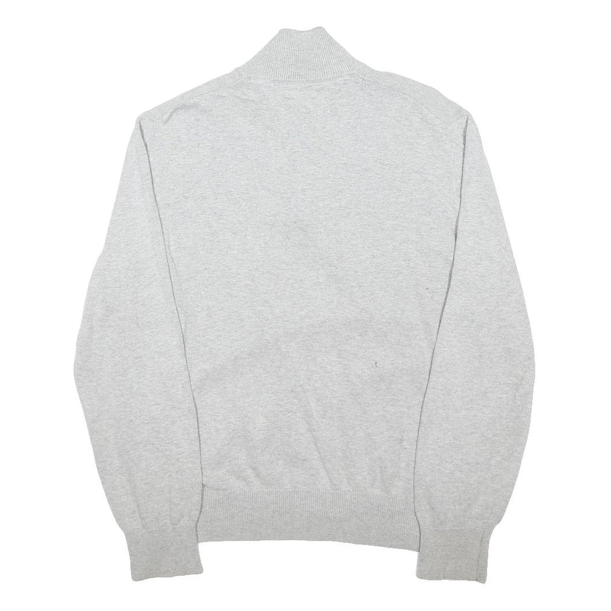TOMMY HILFIGER Mens Grey Cotton Blend Patterned Pullover Jumper M Stripe Collar