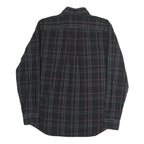 NAUTICA Mens Black & Grey Check Shirt M Cotton Long Sleeve Button-Down Collar