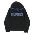 TOMMY HILFIGER Mens Black Hoodie S Hilfiger Logo Pullover Hooded Sweatshirt