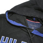 TOMMY HILFIGER Mens Black Hoodie S Hilfiger Logo Pullover Hooded Sweatshirt