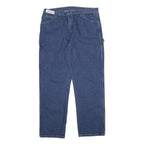 DICKIES Mens Blue Denim Relaxed Straight Fit Cotton Medium Wash W38 L32 Workwear