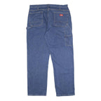 DICKIES Mens Blue Denim Relaxed Straight Fit Cotton Medium Wash W38 L32 Workwear