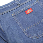 DICKIES Mens Blue Denim Relaxed Straight Fit Cotton Medium Wash W38 L32 Workwear