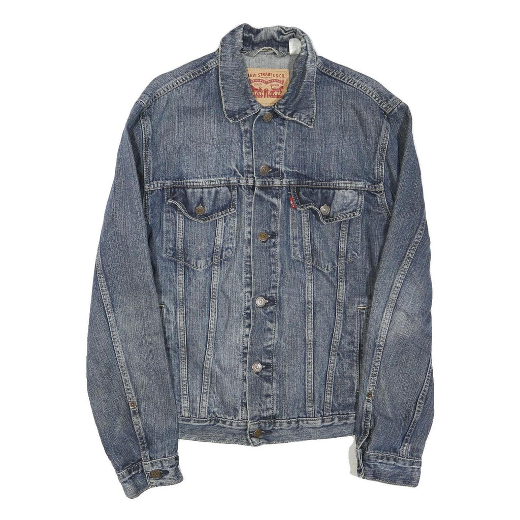 LEVI'S Mens Blue Cotton Blend Denim Jacket M Classic Button Closure Retro Style