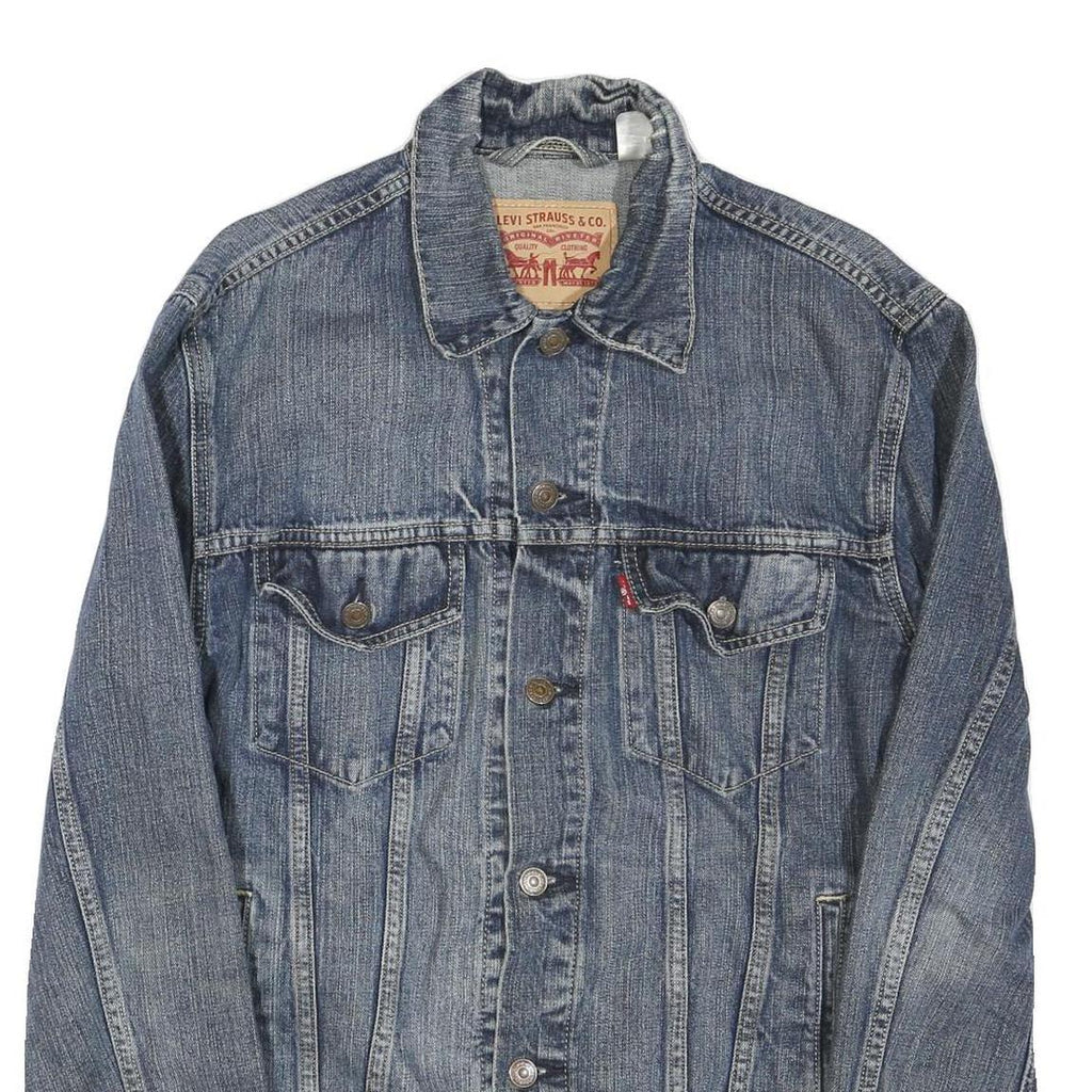 LEVI'S Mens Blue Cotton Blend Denim Jacket M Classic Button Closure Retro Style