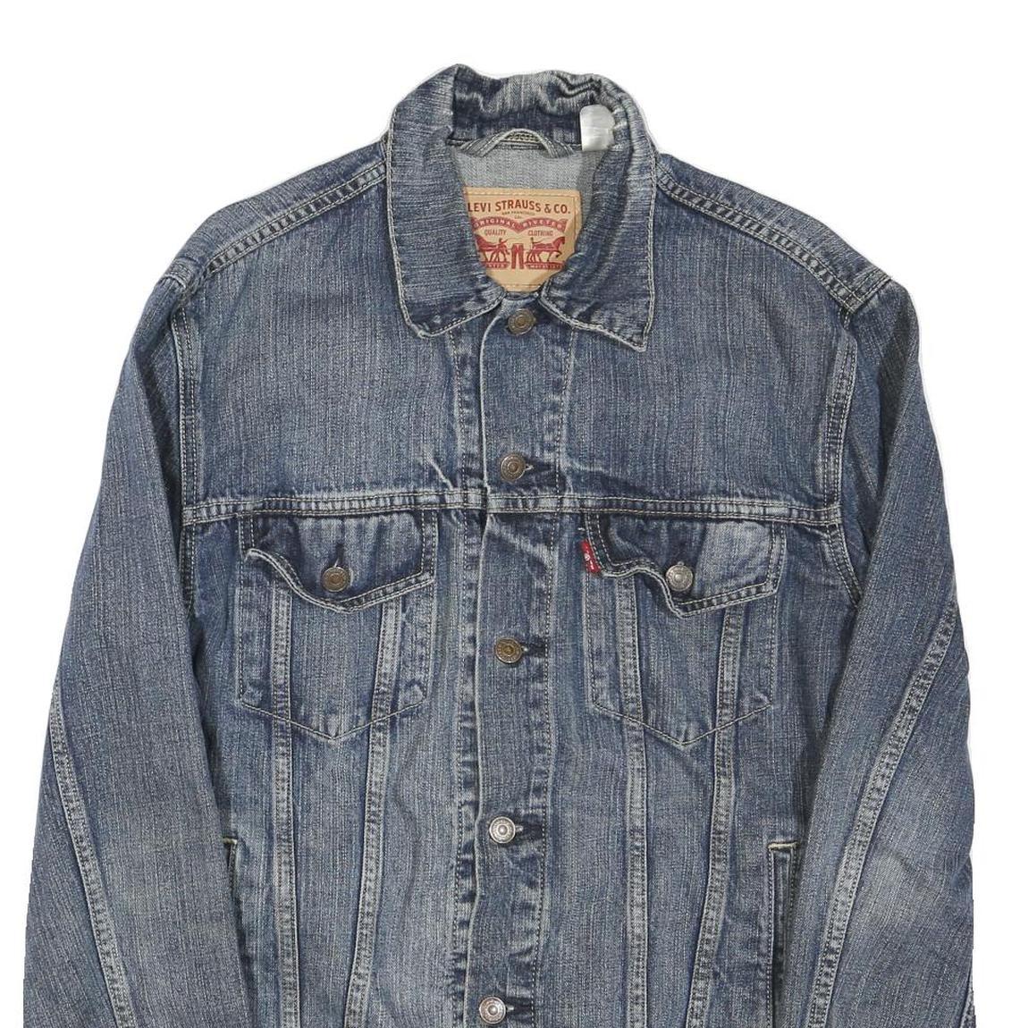 LEVI'S Mens Blue Cotton Blend Denim Jacket M Classic Button Closure Retro Style