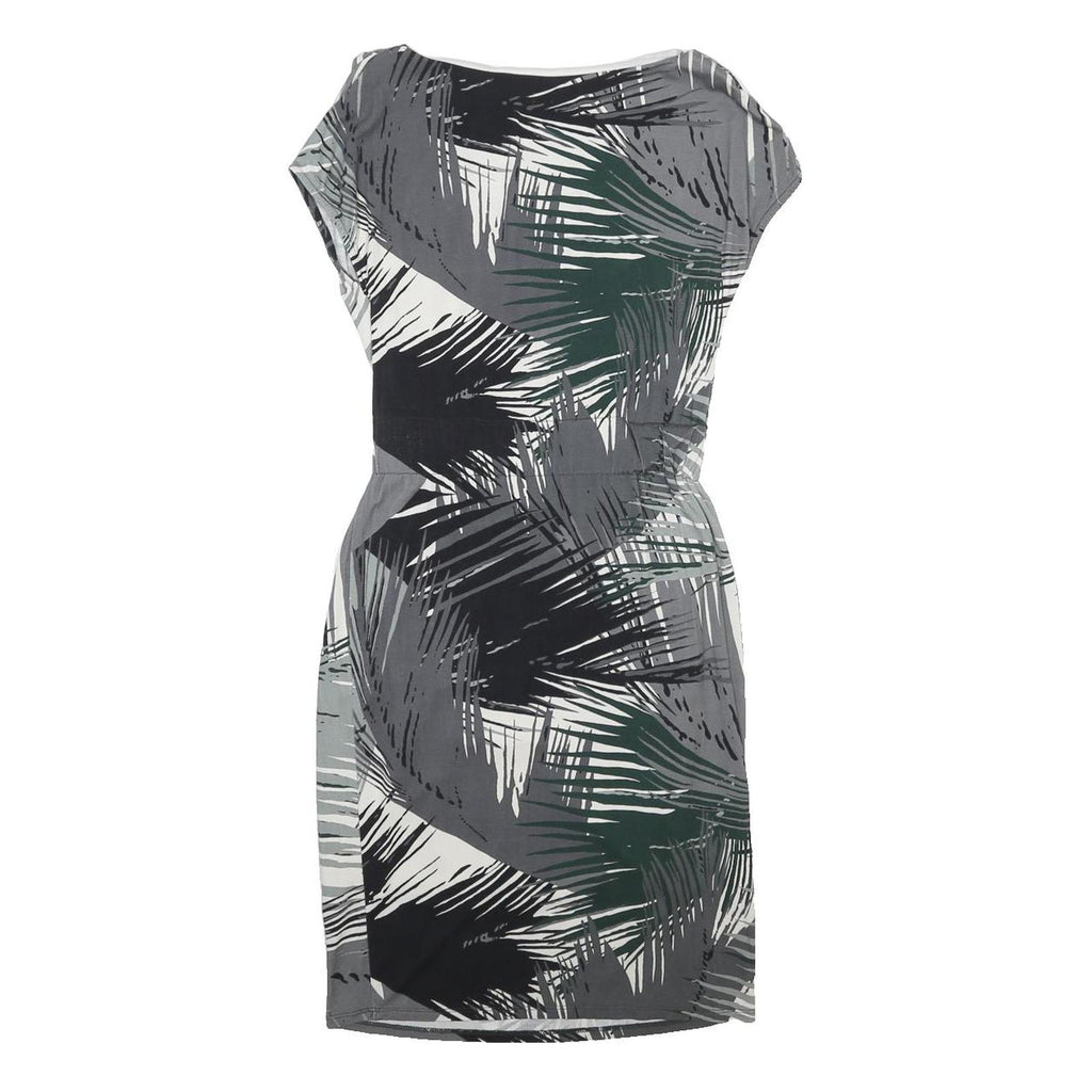 PHASE EIGHT Womens Grey Black White Leaf Print Sheath Dress Viscose Blend UK 10
