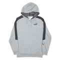 PUMA Mens Grey & Black Hoodie S Cotton Blend Pullover Sportswear Casual