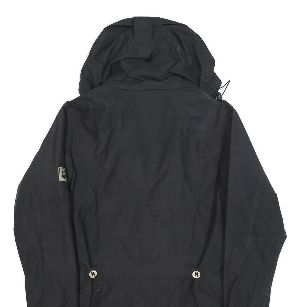 JACK WOLFSKIN Womens Black Outdoor Jacket UK 16 Polyester Blend Zip Hooded