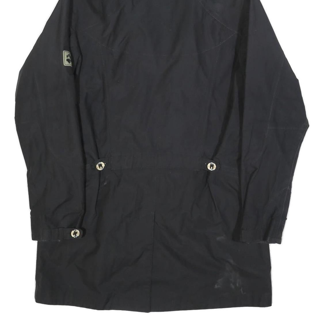 JACK WOLFSKIN Womens Black Outdoor Jacket UK 16 Polyester Blend Zip Hooded