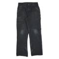 CARHARTT Mens Cotton Blend Black Relaxed Straight Trousers W29 L30 Workwear