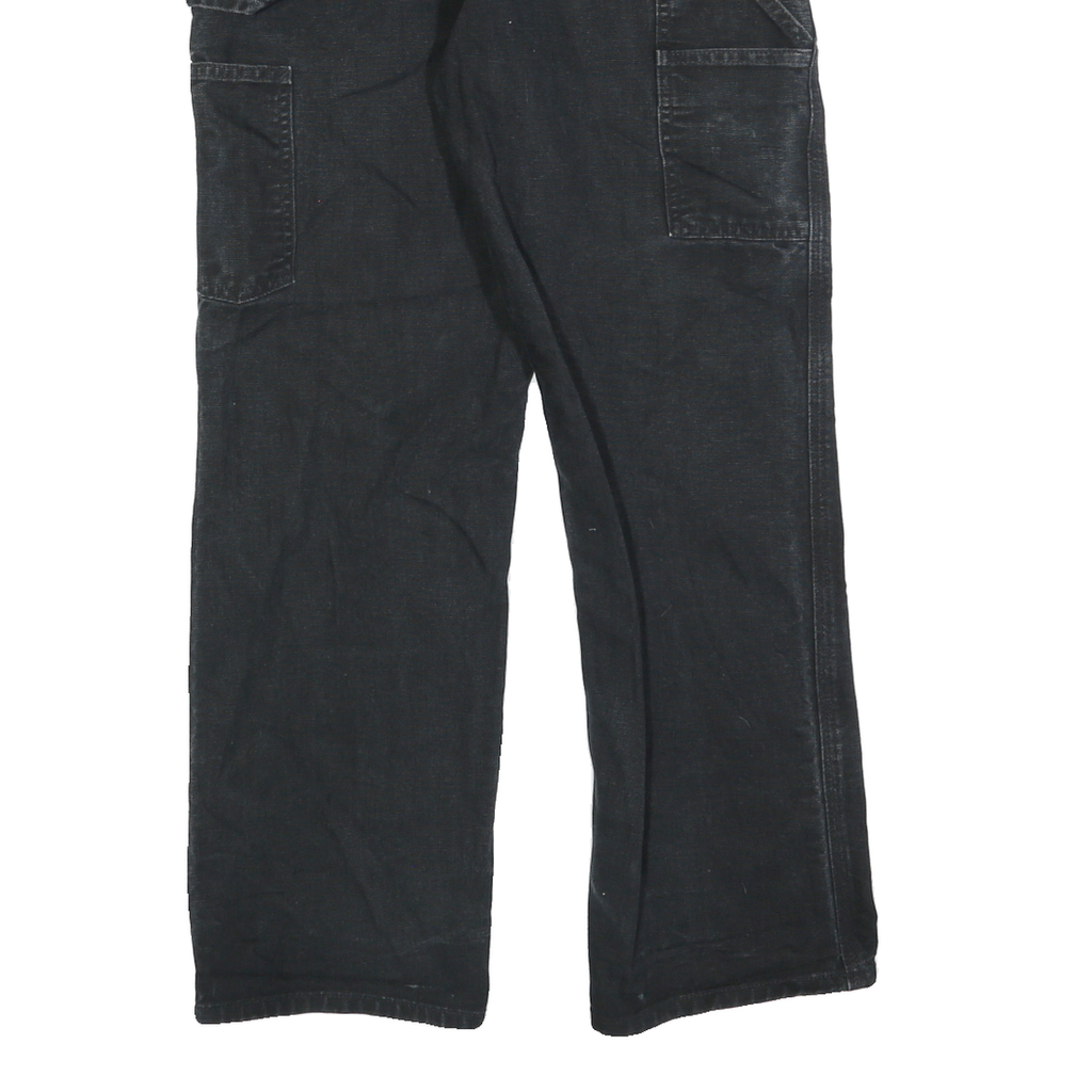 CARHARTT Mens Cotton Blend Black Relaxed Straight Trousers W29 L30 Workwear