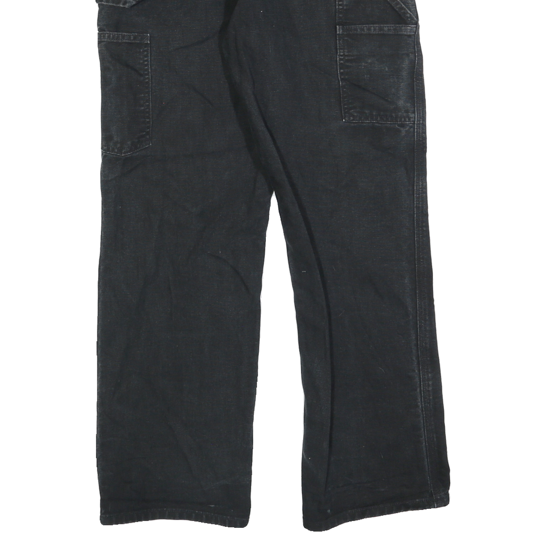 CARHARTT Mens Cotton Blend Black Relaxed Straight Trousers W29 L30 Workwear