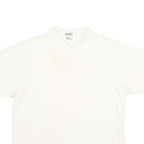 AUREA Mens White Short Sleeve Plain Polo Shirt L Cotton Blend Classic