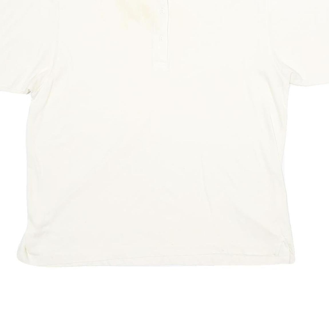 AUREA Mens White Short Sleeve Plain Polo Shirt L Cotton Blend Classic