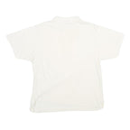AUREA Mens White Short Sleeve Plain Polo Shirt L Cotton Blend Classic