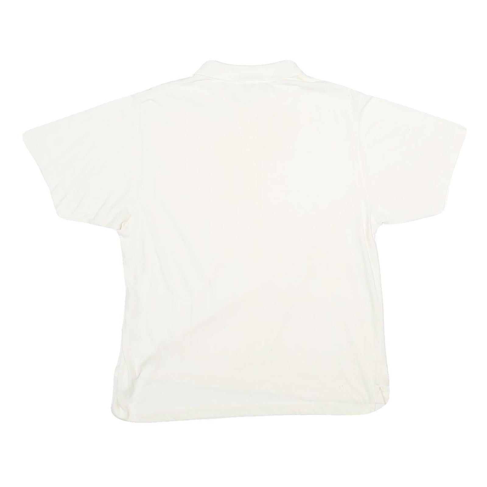 AUREA Mens White Short Sleeve Plain Polo Shirt L Cotton Blend Classic