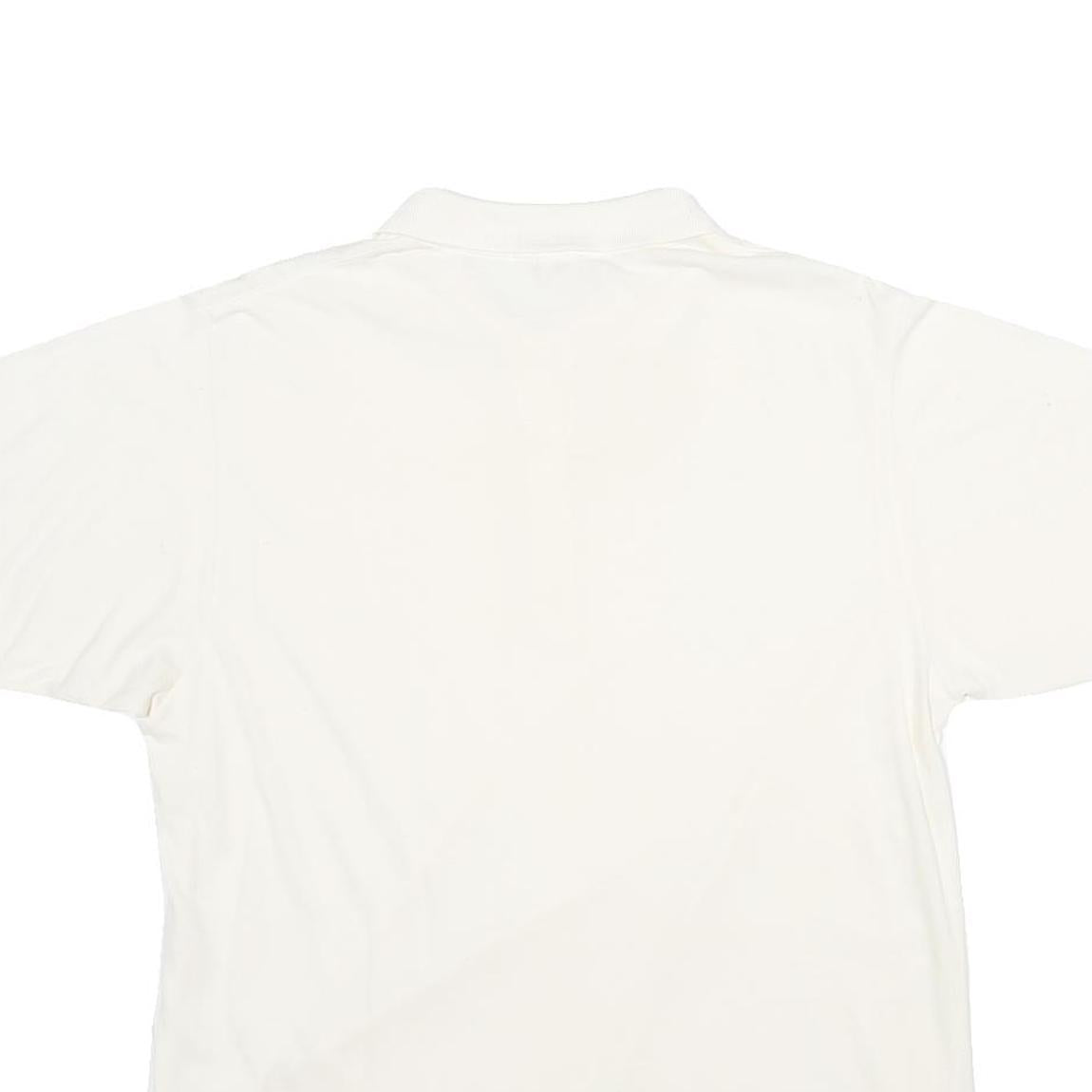 AUREA Mens White Short Sleeve Plain Polo Shirt L Cotton Blend Classic