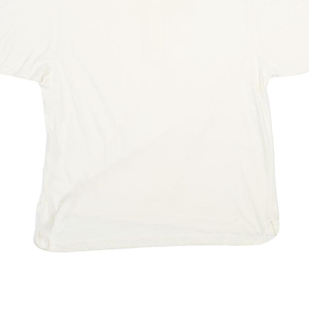 AUREA Mens White Short Sleeve Plain Polo Shirt L Cotton Blend Classic