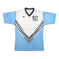 ERIMA Mens White & Blue Sports T-Shirt L Short Sleeve V-Neck Polyester Blend