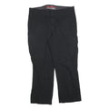 DICKIES Mens Cotton Blend Black Regular Cargo Trousers W36 L28 Workwear Zip