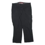 DICKIES Mens Cotton Blend Black Regular Cargo Trousers W36 L28 Workwear Zip