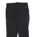 DICKIES Mens Cotton Blend Black Regular Cargo Trousers W36 L28 Workwear Zip