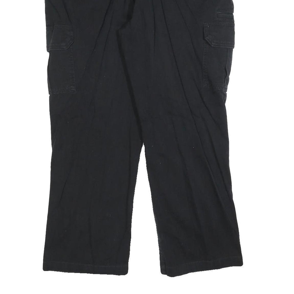 DICKIES Mens Cotton Blend Black Regular Cargo Trousers W36 L28 Workwear Zip