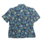 CAROLINA PEDRONI Womens Printed Blouse Blue V-Neck Floral L