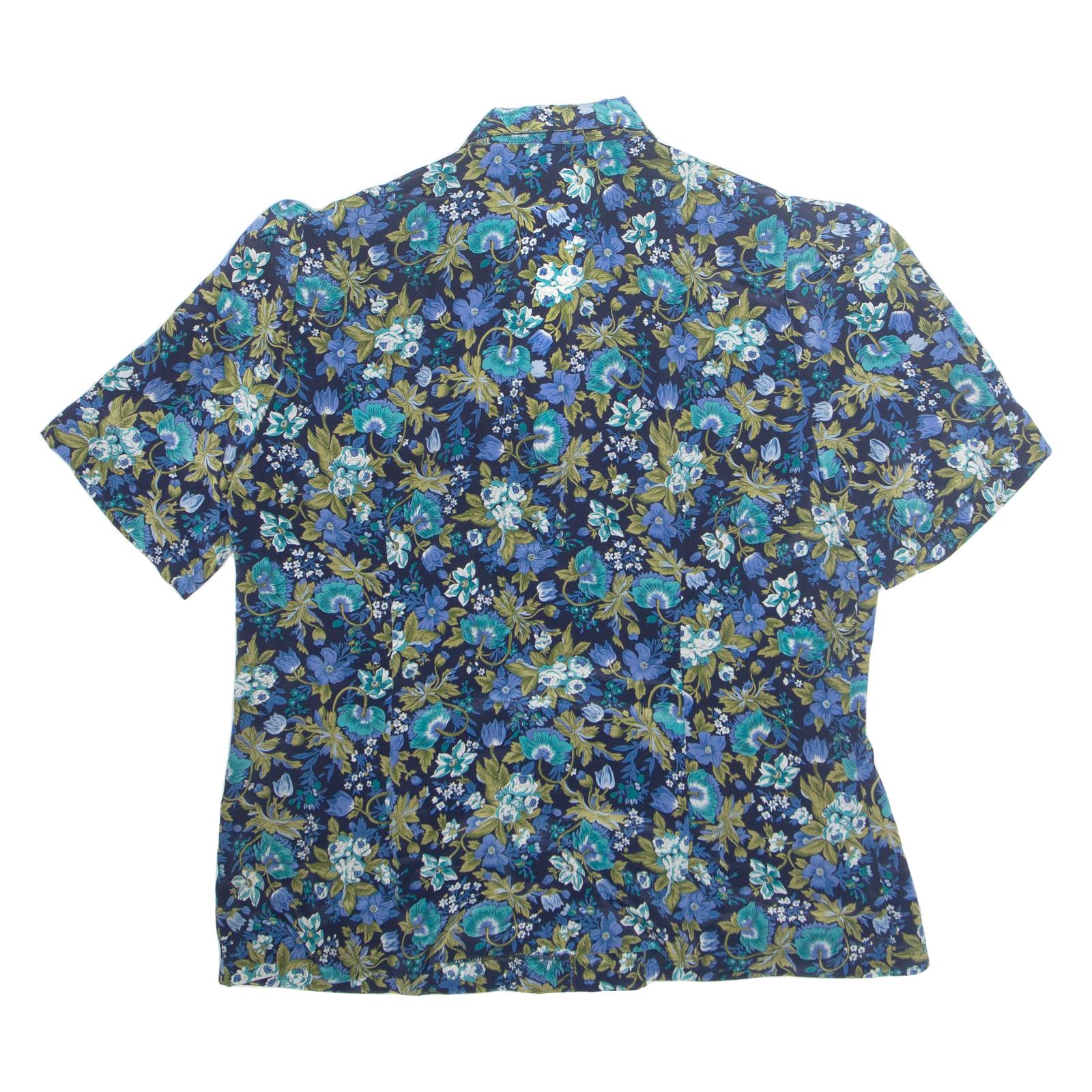 CAROLINA PEDRONI Womens Printed Blouse Blue V-Neck Floral L