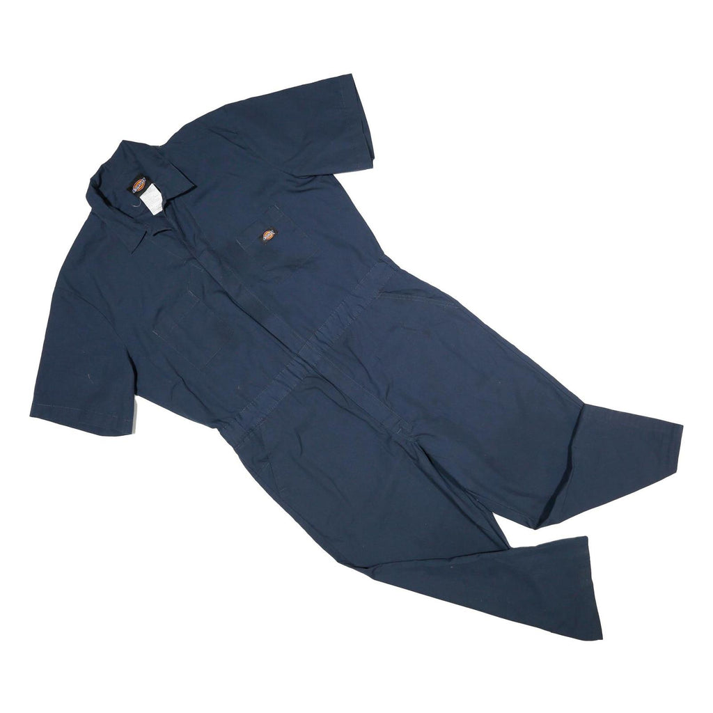 DICKIES Womens Navy Blue Cotton Dungarees Regular Fit Short Sleeve L W40 L25