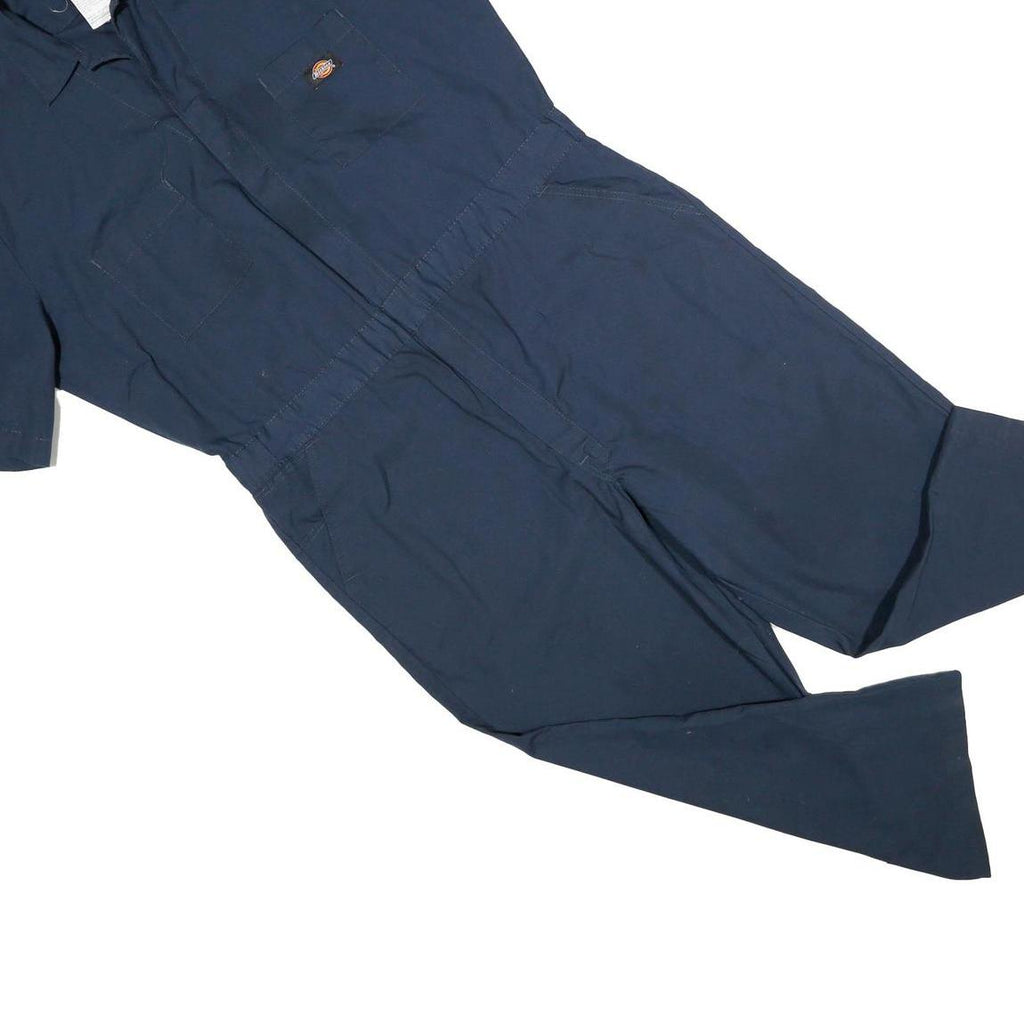 DICKIES Womens Navy Blue Cotton Dungarees Regular Fit Short Sleeve L W40 L25