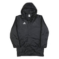 ADIDAS Mens Black Track Jacket S Polyester Blend Zip Hooded Plain Sports Coat